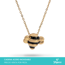Cargar imagen en el visor de la galería, Collar Abeja Dorado Acero Inoxidable
