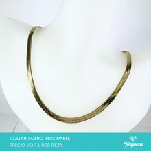 Cargar imagen en el visor de la galería, Cadena Planchada Dorada (50cm-5mm) Acero Inoxidable
