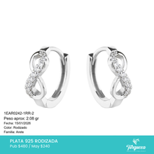 Cargar imagen en el visor de la galería, Arracada Infinito Joyería Plata .925

