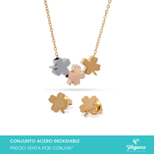 Load image into Gallery viewer, Conjunto Treboles Tritono Acero Inoxidable
