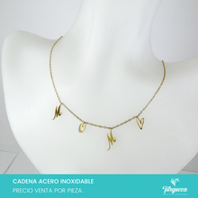 Cargar imagen en el visor de la galería, Collar Charms Mom + Corazon Dorado Acero Inoxidable
