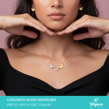 Load image into Gallery viewer, Conjunto Mariposas Tritono Acero Inoxidable
