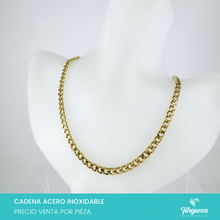 Load image into Gallery viewer, Cadena Cubana Dorado (60cm-5mm) Acero Inoxidable
