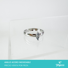 Load image into Gallery viewer, Anillo Zirconia Acero Inoxidable
