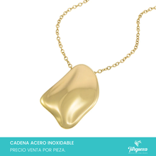 Load image into Gallery viewer, Collar Placa Irregular Dorado Acero Inoxidable
