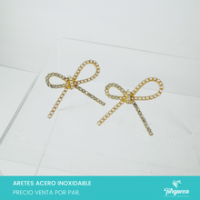 Load image into Gallery viewer, Arete Moño Perlas y Zirconias Dorado 3cm Acero Inoxidable
