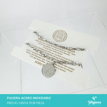 Cargar imagen en el visor de la galería, Pulsera San Benito Plateado Acero Inoxidable
