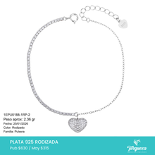 Cargar imagen en el visor de la galería, Brazalete Corazon Joyería Plata .925
