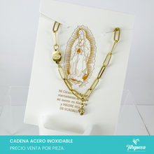 Cargar imagen en el visor de la galería, Collar Virgen Zirconia Dorado Acero Inoxidable
