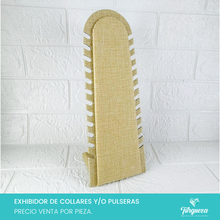 Cargar imagen en el visor de la galería, Exhibidor Para Collares y/o Pulseras Vertical Tela tipo Yute

