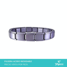 Load image into Gallery viewer, Pulsera Tipo Italiana Lila Mate (18 charms 8mm x 1cm) Acero Inoxidable
