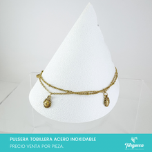Cargar imagen en el visor de la galería, Pulsera Tobillera Soles Dorado Acero Inoxidable
