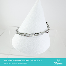Load image into Gallery viewer, Pulsera Tobillera Cadena Oval Plateado Acero Inoxidable
