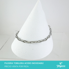 Cargar imagen en el visor de la galería, Pulsera Tobillera Cadena Oval Plateado Acero Inoxidable
