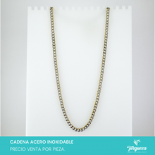 Cargar imagen en el visor de la galería, Cadena Cubana Bicolor (60cm-5mm) Acero Inoxidable
