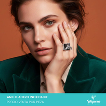 Cargar imagen en el visor de la galería, Anillo Toro Plateado Acero Inoxidable
