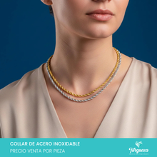 Cargar imagen en el visor de la galería, Collar Doble Torsal Acero Inoxidable
