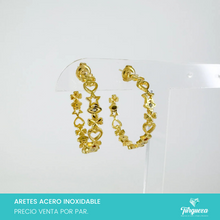 Cargar imagen en el visor de la galería, Arete Arracada Suerte 3cm Acero Inoxidable
