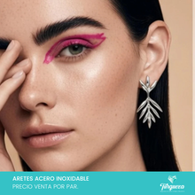 Load image into Gallery viewer, Arete Hojas 4cm Acero Inoxidable
