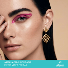 Load image into Gallery viewer, Arete Hojas 4cm Acero Inoxidable
