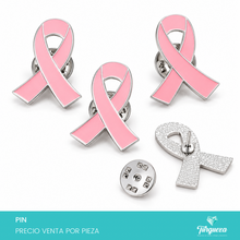 Cargar imagen en el visor de la galería, Pack 10 Pines Prendedores Lazo rosa
