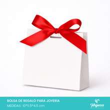Cargar imagen en el visor de la galería, Pack 50 Envolturas de Regalo Blanco con Moño Rojo (10x11.5x4.5cm)
