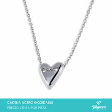 Load image into Gallery viewer, Collar Corazon Plateado Acero Inoxidable

