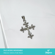 Cargar imagen en el visor de la galería, Dije Cruz Plateado (2cm) Acero Inoxidable
