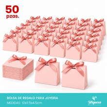 Load image into Gallery viewer, Pack 50 Envolturas de Regalo Rosa con Moño Rosa (10x11.5x4.5cm)
