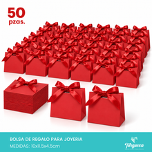 Load image into Gallery viewer, Pack 50 Envolturas de Regalo Rojo con Moño Rojo (10x11.5x4.5cm)
