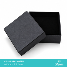 Cargar imagen en el visor de la galería, Caja de Joyería Negra (9x9x3cm)
