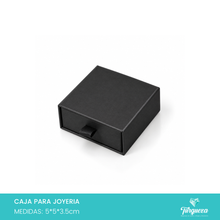 Cargar imagen en el visor de la galería, Caja de Joyería Extraible Negra Para Anillo (5*5*3.5 cm)
