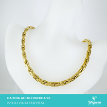Load image into Gallery viewer, Cadena Cuadros Chunky Dorado (42cm-6mm) Acero Inoxidable
