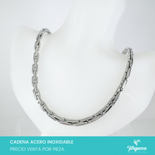 Load image into Gallery viewer, Cadena Cuadros Chunky Plateado (60cm-6mm) Acero Inoxidable
