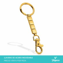 Cargar imagen en el visor de la galería, Llavero Tipo Charm Italiano Dorado Acero Inoxidable
