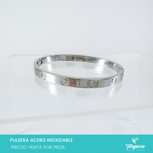 Cargar imagen en el visor de la galería, Brazalete Love Tornillo Plateada Acero Inoxidable
