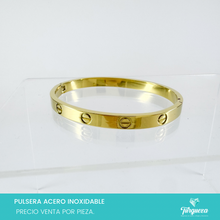 Cargar imagen en el visor de la galería, Brazalete Love Tornillo Dorado Acero Inoxidable
