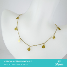 Cargar imagen en el visor de la galería, Collar Monedas Dorado Acero Inoxidable
