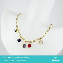 Load image into Gallery viewer, Collar Charms Zirconias Colgantes Dorado Acero Inoxidable
