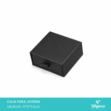 Cargar imagen en el visor de la galería, Caja de Joyería Extraible Negra Para Anillo (5*5*3.5 cm)
