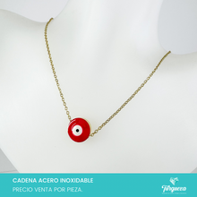 Load image into Gallery viewer, Collar Ojo Rojo Dorado Acero Inoxidable
