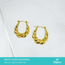 Load image into Gallery viewer, Arete Arracada Dorado 2cm Acero Inoxidable
