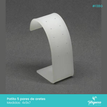 Cargar imagen en el visor de la galería, Exhibidor Barra 5 Pares Broqueles Blanco
