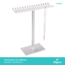 Load image into Gallery viewer, Exhibidor Tipo Peine 32 cadenas Transparente
