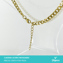 Load image into Gallery viewer, Cadena Choker Cubana Dorada (43cm-6mm) Acero Inoxidable
