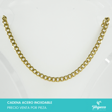 Load image into Gallery viewer, Cadena Choker Cubana Dorada (43cm-5mm) Acero Inoxidable
