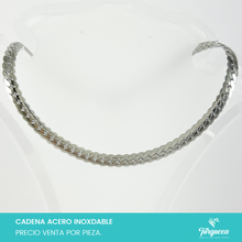 Load image into Gallery viewer, Cadena Choker Cubana Entrelazada Plateada (43cm-6mm) Acero Inoxidable
