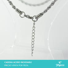 Load image into Gallery viewer, Cadena Choker Torsal Plateada (43cm-4mm) Acero Inoxidable
