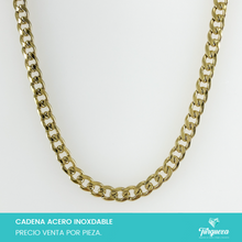 Cargar imagen en el visor de la galería, Cadena Cubana Angosta Dorada (70cm-6mm) Acero Inoxidable
