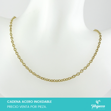 Load image into Gallery viewer, Cadena Forzada con Textura Dorada (50cm-3mm) Acero Inoxidable
